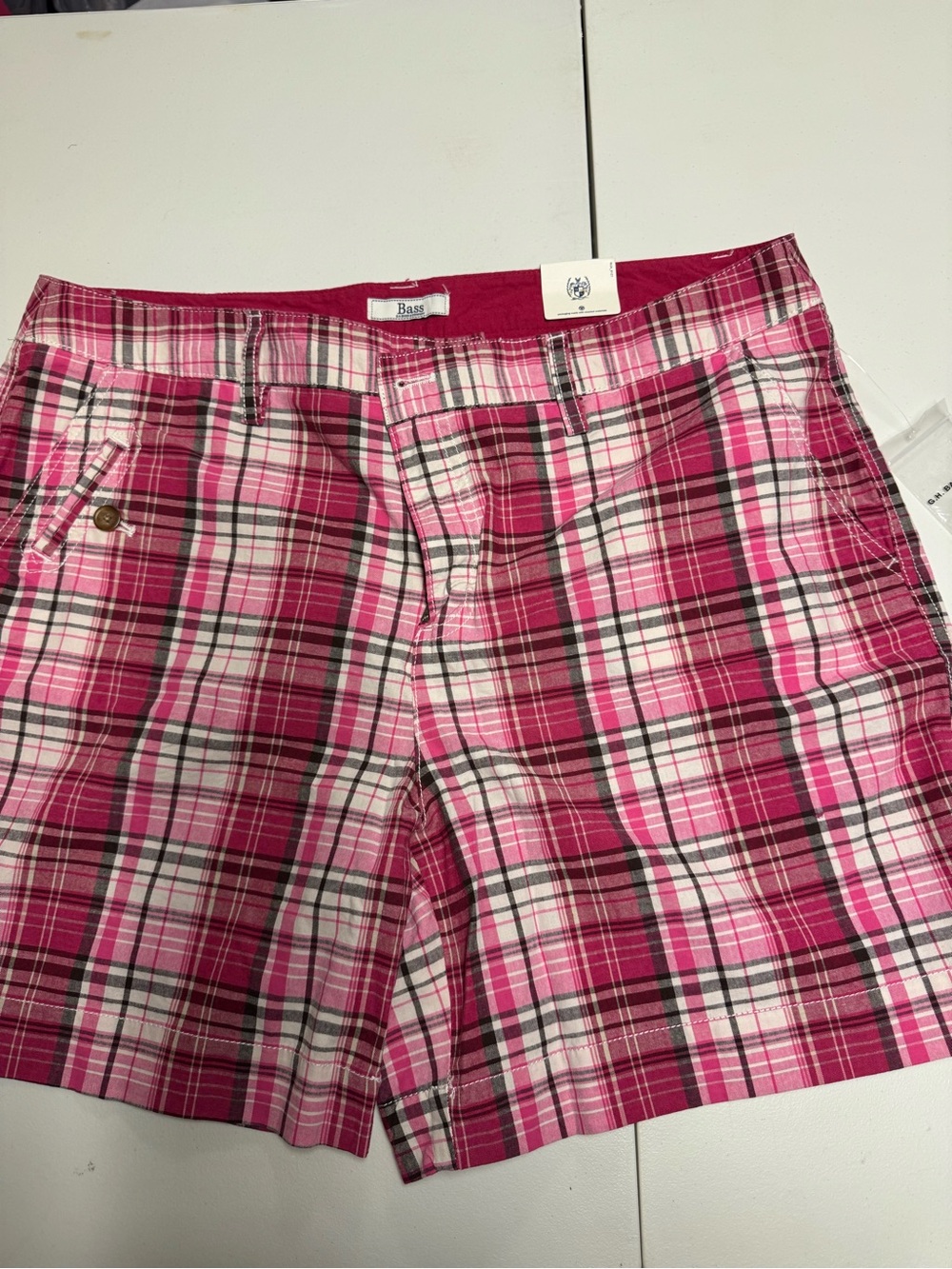 Bass Pink Plaid Women's Bermuda Shorts